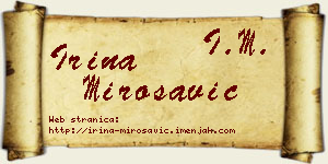 Irina Mirosavić vizit kartica
